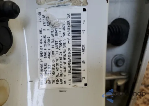 2010 Acura Tl z USA, uszkodzony, nr VIN 19UUA9F53AA003400